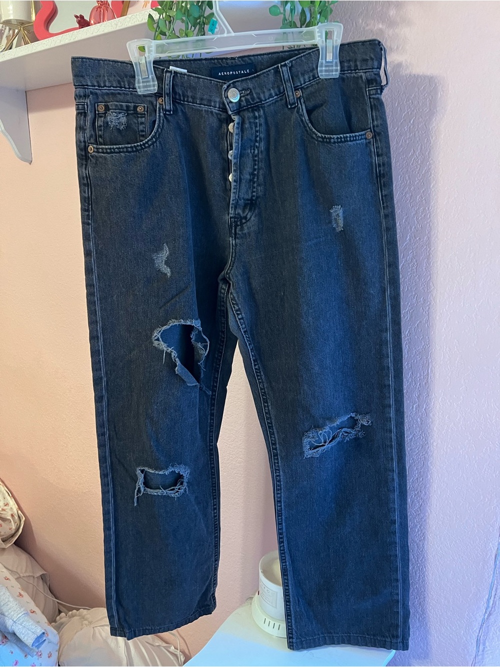 Aeropostale Women’s Distressed Black 90’s Baggy Jeans